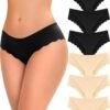 Seamless Underwear for Women Sexy Low Rise Hipster Wave Edge No Show Bikini Panties Womens  S-XL