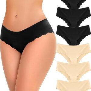 Seamless Underwear for Women Sexy Low Rise Hipster Wave Edge No Show Bikini Panties Womens  S-XL