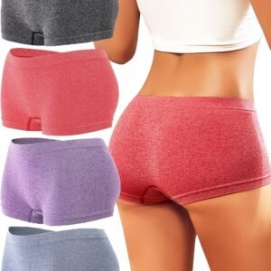 Womens Boyshorts Underwear Seamless Boxer Briefs Full Coverage Soft Stretch Boxer Shorts For Women
