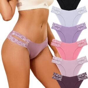 Seamless Underwear for Women Bikini Panties High Cut V-waist Lace Underwear Women Cute Bikinis